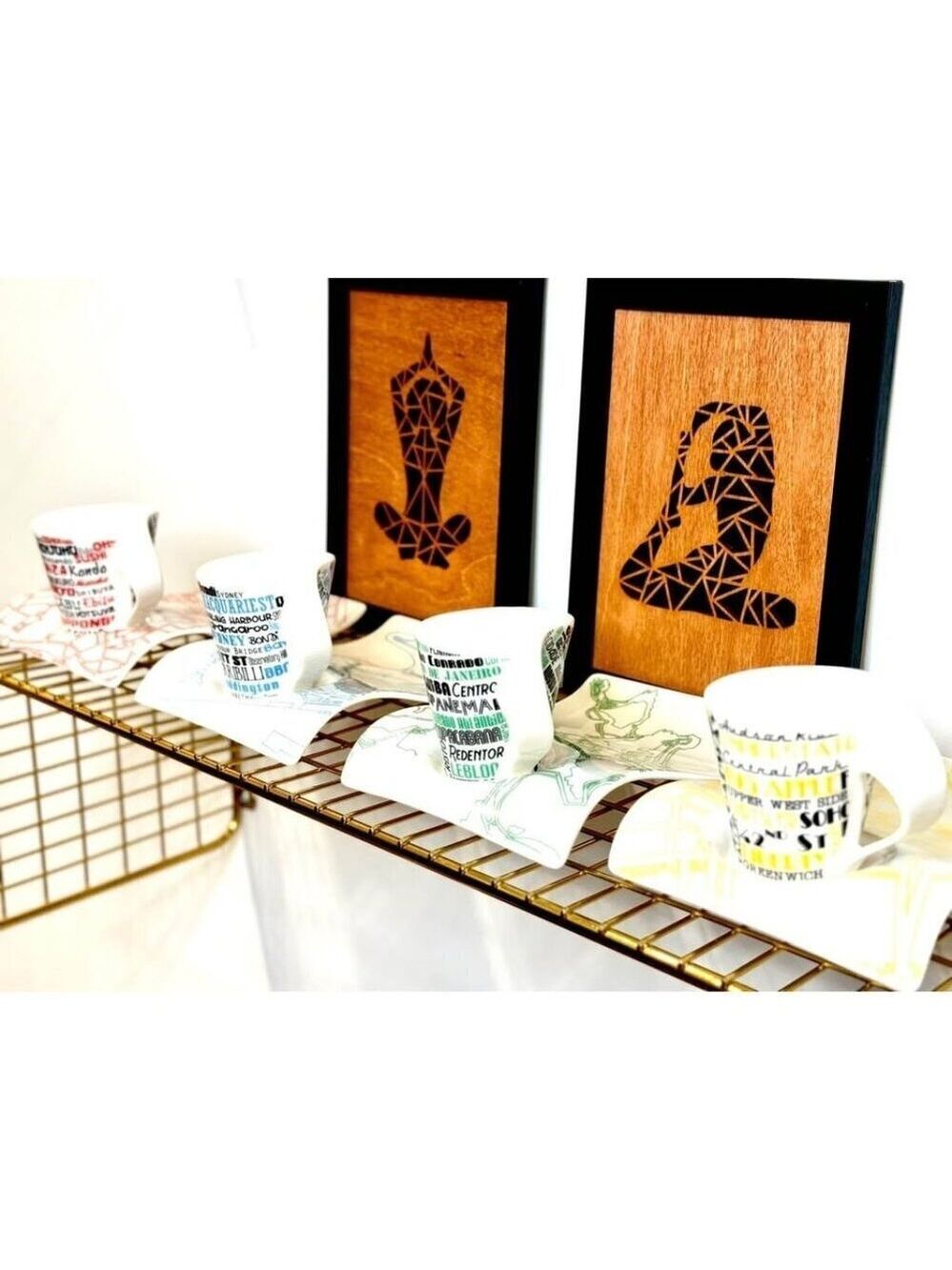 RARE Set of 4 Villeroy & Boch New Wave Cities Espresso Cups & Plates Duos 2013